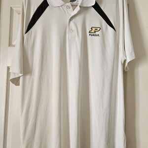 Men's Purdue Boilermakers White Polo Shirt Champion Brand Large